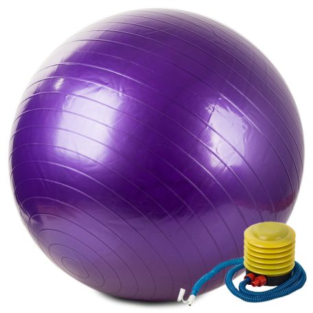 Veľká nafukovacia lopta s pumpou vo fialovej farbe - 65 cm