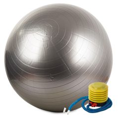   Veľká nafukovacia lopta s pumpou v striebornej farbe - 65 cm