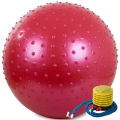   Veľká nafukovacia fitnes lopta s pumpou v červenej farbe - 65 cm