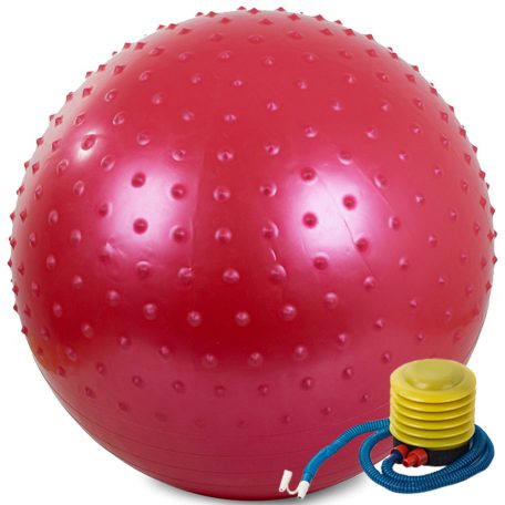 Veľká nafukovacia lopta s pumpou v červenej farbe - 65 cm