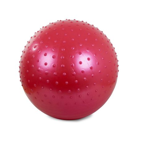 Veľká nafukovacia fitnes lopta s pumpou v červenej farbe - 65 cm