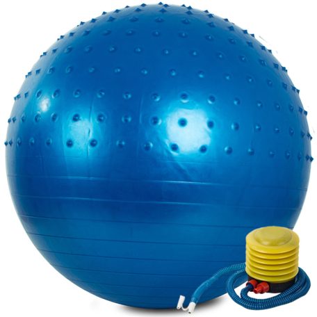 Veľká nafukovacia lopta s pumpou v modrej farbe - 65 cm