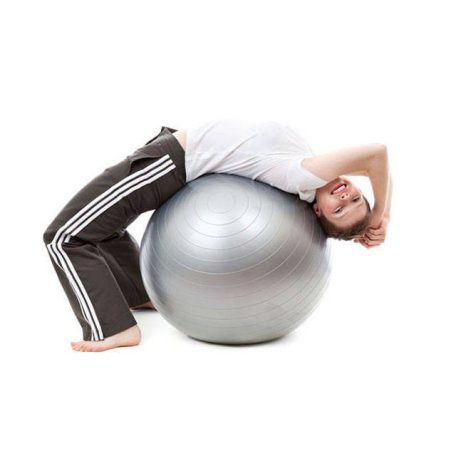 Veľká nafukovacia fitnes lopta s pumpou v červenej farbe - 65 cm