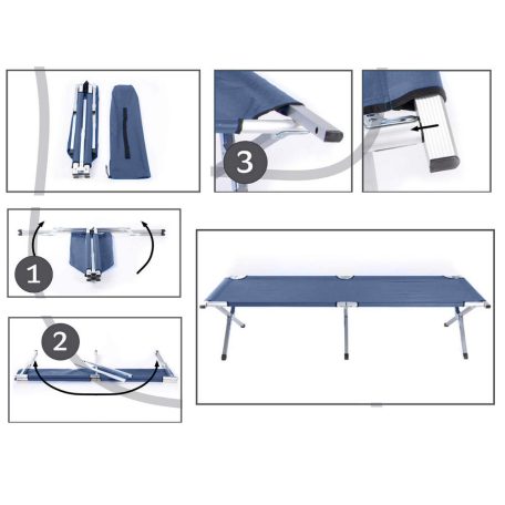 Skladacia kempingová posteľ s prenosnou taškou