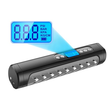 Akumulátorová pumpa do auta, motorky a bicyklov na batérie s LCD displejom - 10 bar