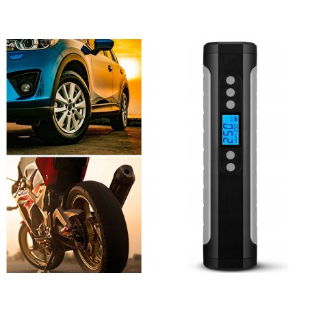 Akumulátorová pumpa do auta, motorky a bicyklov na batérie s LCD displejom - 10 bar