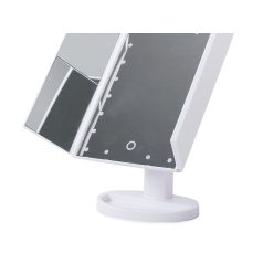   Skladacie kozmetické zrkadlo s 22 LED svetlami a funkciou zväčšenia - biele