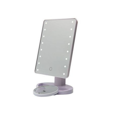 Veľké kozmetické zrkadlo so 16 LED svetlami - biele