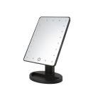 Veľké kozmetické zrkadlo so 16 LED svetlami - čierne