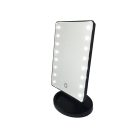 Veľké kozmetické zrkadlo so 16 LED svetlami - čierne