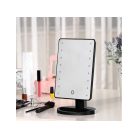 Veľké kozmetické zrkadlo so 16 LED svetlami - čierne