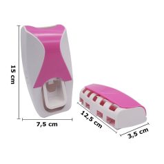 Dávkovač zubnej pasty s držiakom zubnej kefky