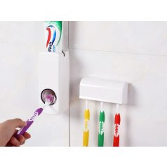   Dávkovač zubnej pasty s držiakom zubnej kefky v bielej farbe