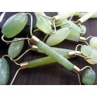 Jadeitový masážny valček na tvár zeleno/zlatý