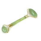 Jadeitový masážny valček na tvár zeleno/zlatý