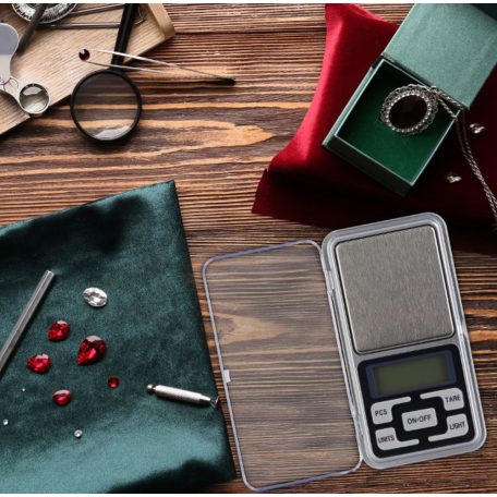 Vrecková klenotnícka váha 500g/0,1g presná s LCD displejom