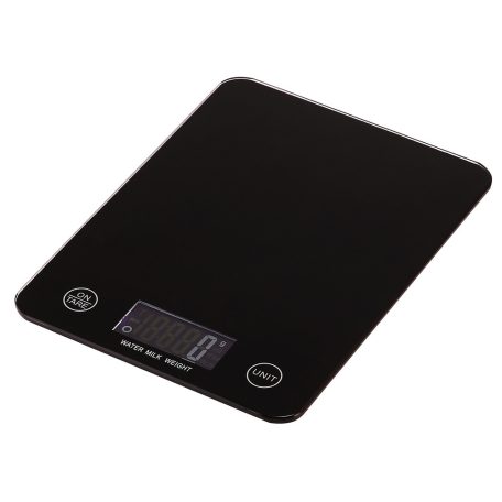 Digitálna kuchynská váha s LCD displejom a povrchom z tvrdeného čierneho skla - do 5 kg