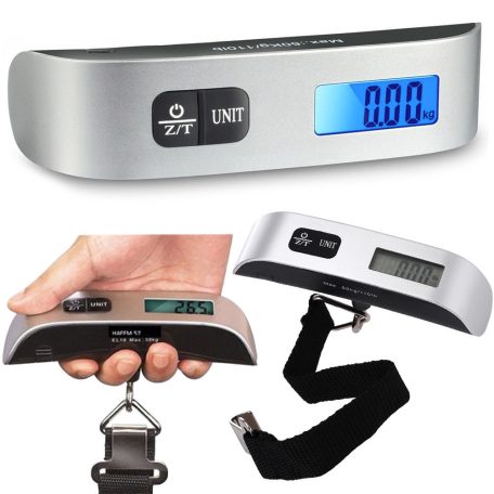 Elektronická váha na batožinu s LCD displejom - 50 kg