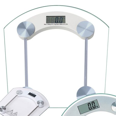 Digitálna kúpeľňová váha s LCD displejom a povrchom z tvrdeného skla - použiteľná do 180 kg