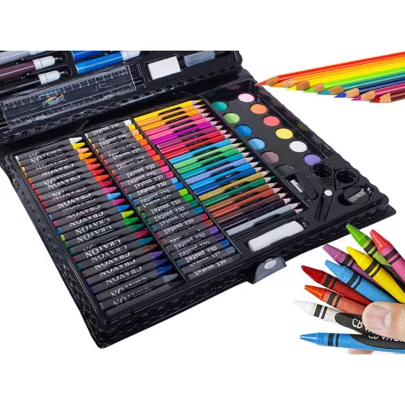 Sada na kreslenie a maľovanie pre deti v praktickom držiaku - 150-dielna, ružová