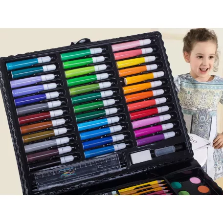 Sada na kreslenie a maľovanie pre deti v praktickom držiaku - 150-dielna, ružová