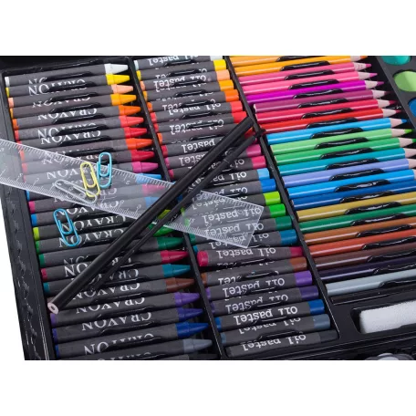 Sada na kreslenie a maľovanie pre deti v praktickom držiaku - 150-dielna, ružová