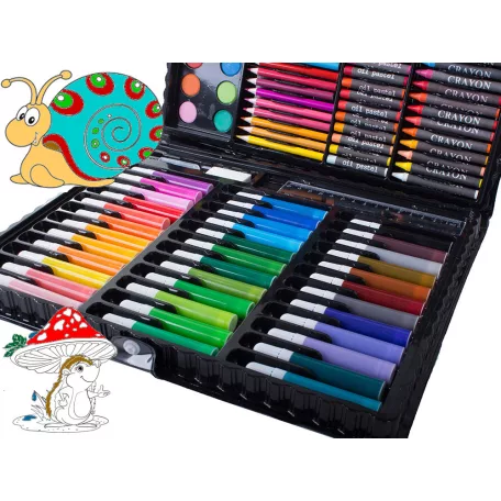 Sada na kreslenie a maľovanie pre deti v praktickom držiaku - 150-dielna, ružová