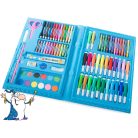 86-dielna súprava na kreslenie a maľovanie v praktickom púzdre - modrá