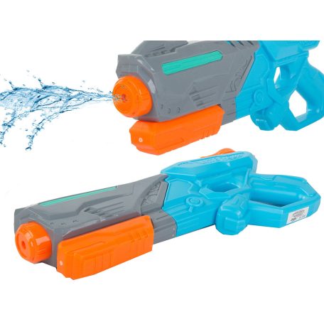 Veľká vodná pištoľ v modro-šedo-oranžovej farbe - 38 cm x 16 cm x 6 cm