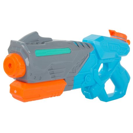 Veľká vodná pištoľ v modro-šedo-oranžovej farbe - 38 cm x 16 cm x 6 cm