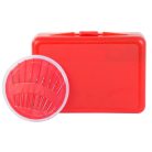 Súprava na šitie v praktickom červenom držiaku