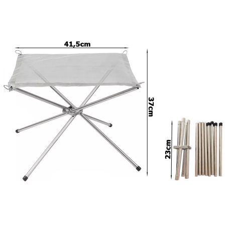 Prenosný a skladací stojan na táborák