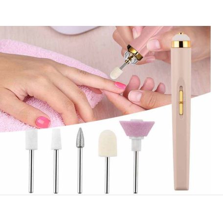Elektrický pilník na nechty s 5 vymeniteľnými hlavicami