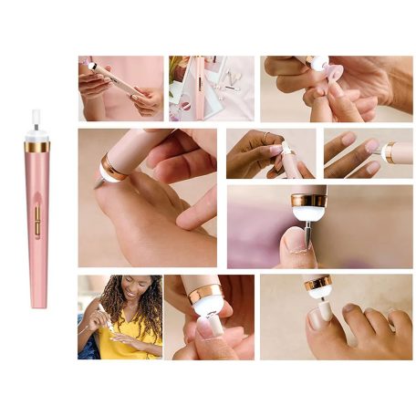 Elektrický pilník na nechty s 5 vymeniteľnými hlavicami