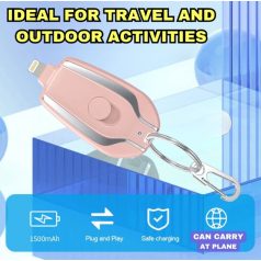 Prenosná mini powerbanka 1500mAh USB-C - ružová