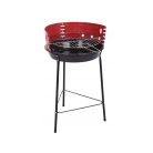 Gril na drevené uhliel v čiernej a červenej farbe - 32 cm