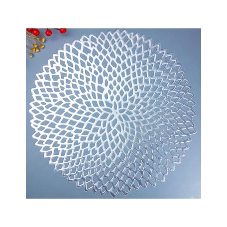 Okrúhle prestieranie striebornej farby - 41 cm