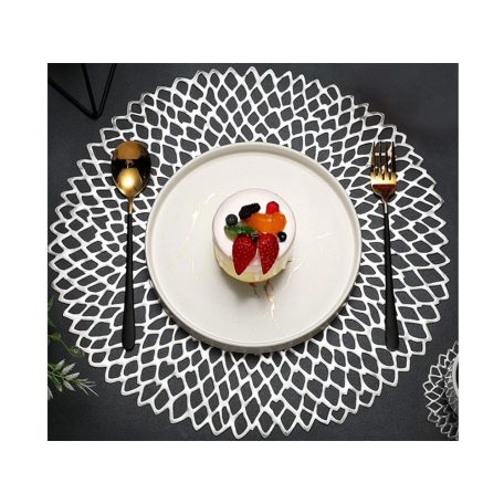 Okrúhle prestieranie striebornej farby - 41 cm