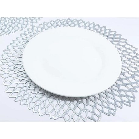 Okrúhle prestieranie striebornej farby - 41 cm