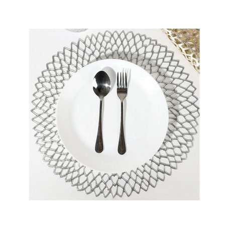 Okrúhle prestieranie striebornej farby - 41 cm