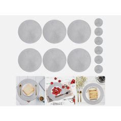 Prestieranie na stôl okrúhle v striebornej farbe - 38 cm