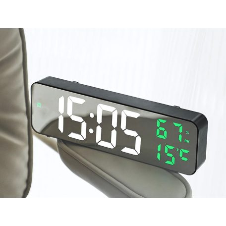 Digitálne hodiny s veľkým displejom, teplomerom, vlhkomerom a funkciou budíka
