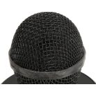 Bezdrôtový karaoke mikrofón s reproduktorom v čiernej farbe v praktickom držiaku