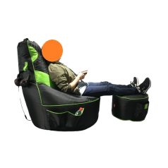 Gamer Green XXL kreslo + Darček puff