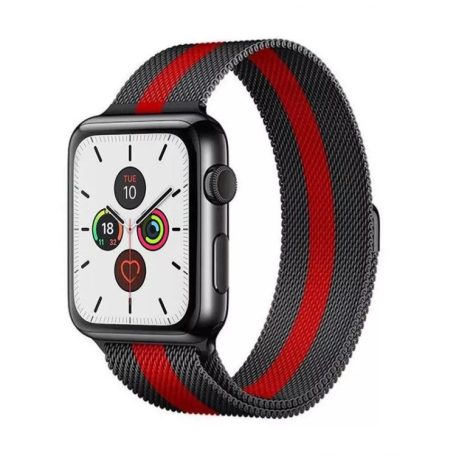 Miláno Red-Black veľký kovový remienok na hodinky Apple Watch 42/42/45/49 (magnetický)