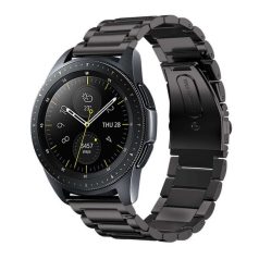  22 mm-vý premiový kovový remienok na smart hodinky v čiernej farbe (Italy Design)