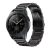 22 mm-vý premiový kovový remienok na smart hodinky v čiernej farbe (Italy Design)