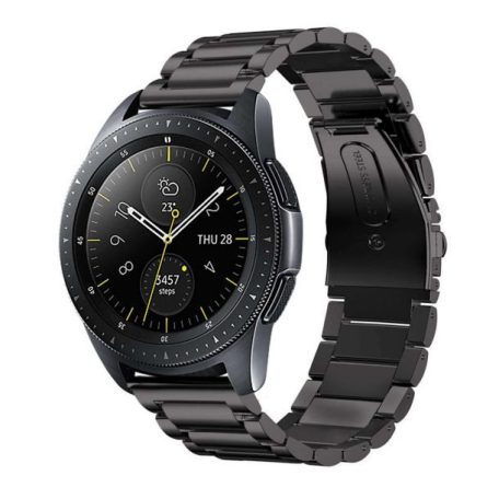 20 mm-vý premiový kovový remienok na smart hodinky v čiernej farbe (Italy Design)