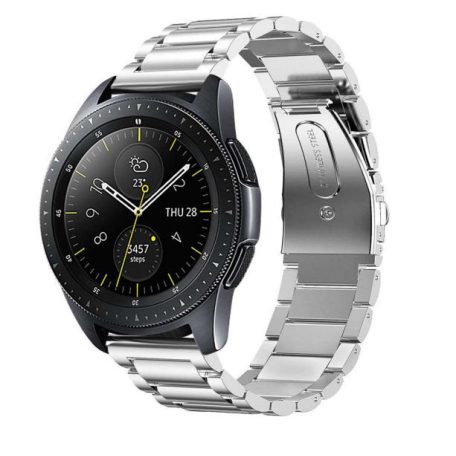20 mm-vý premiový kovový remienok na smart hodinky v striebornej farbe (Italy Design)