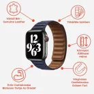Prémiový magnetický khaki kožený remienok na hodinky Apple Watch 42/44/45/49